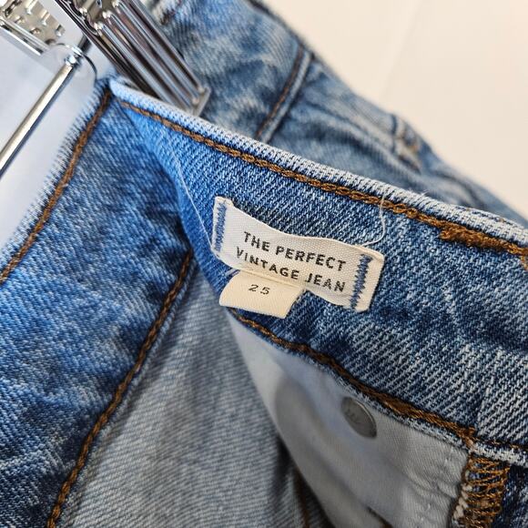 Madewell The Perfect Vintage Jean Raw Hem Light Blue Size 25 - Picture 6 of 12